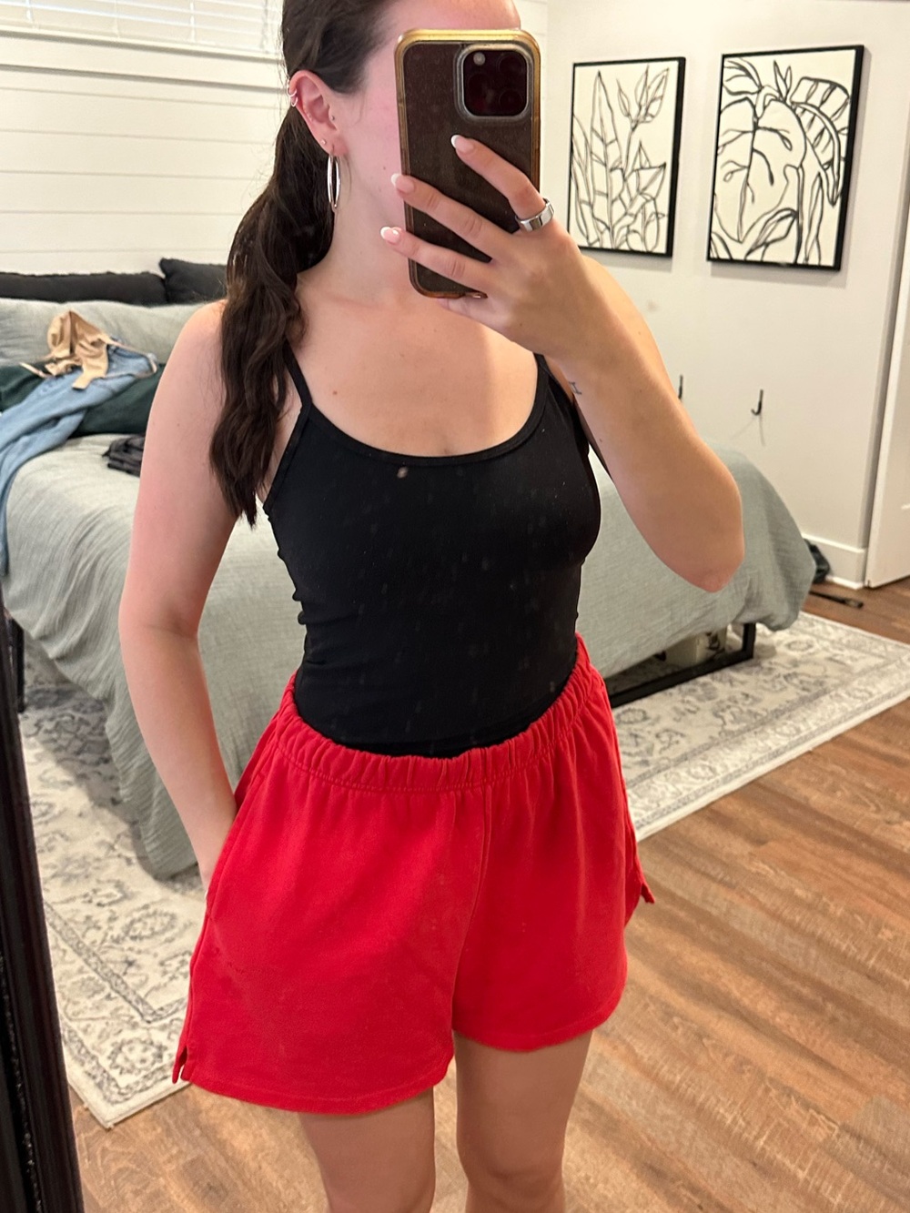 Garage Red Athletic Sweat Shorts
